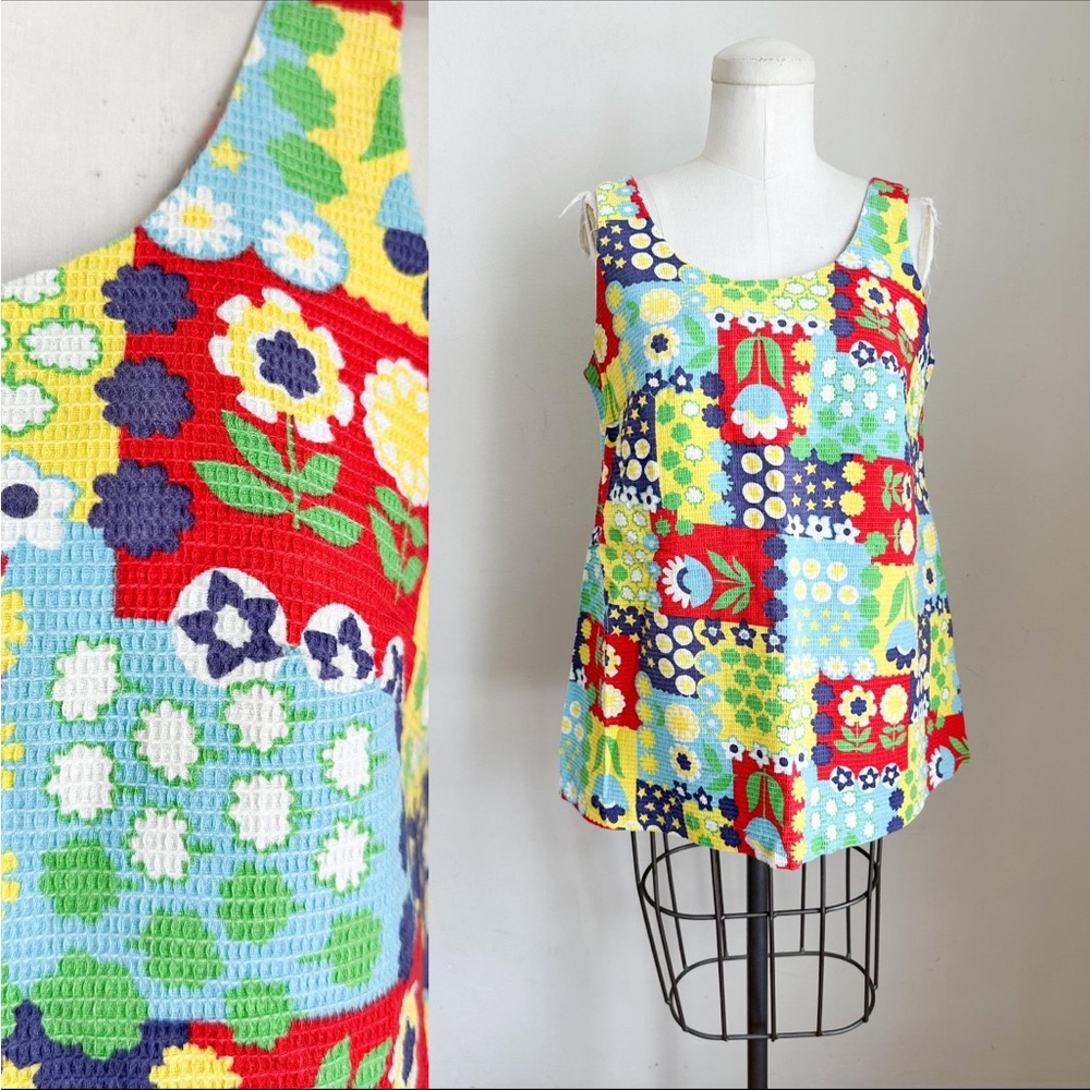 ⭐️3/$30⭐️ (bundle deal) Vintage 1960s Phil Jacobs Floral Maternity Top / S-M